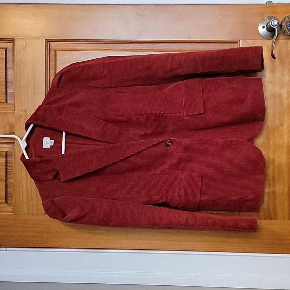 a new day Rust-Red Corduroy Blazer
